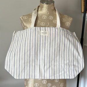 Sézane Striped Canvas Tote Bag